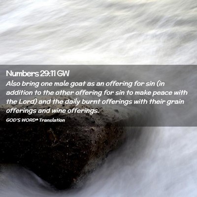 Picture 02 - Numbers 29:11 GW - Also bring one male goat as an offering for sin - Bible Verse Picture