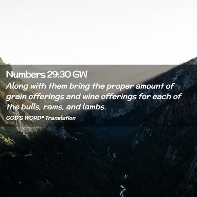 Picture 02 - Numbers 29:30 GW - Along with them bring the proper amount of grain - Bible Verse Picture