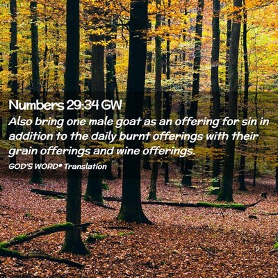 Picture 02 - Numbers 29:34 GW - Also bring one male goat as an offering for sin - Bible Verse Picture