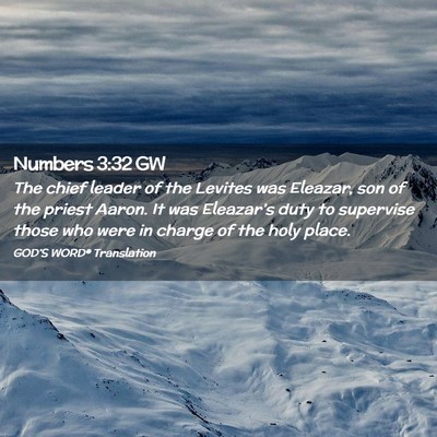 Picture 02 - Numbers 3:32 GW - The chief leader of the Levites was Eleazar, son - Bible Verse Picture