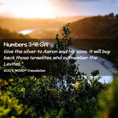 Picture 02 - Numbers 3:48 GW - Give the silver to Aaron and his sons. It will - Bible Verse Picture