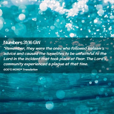 Picture 02 - Numbers 31:16 GW - “Remember, they were the ones who followed - Bible Verse Picture