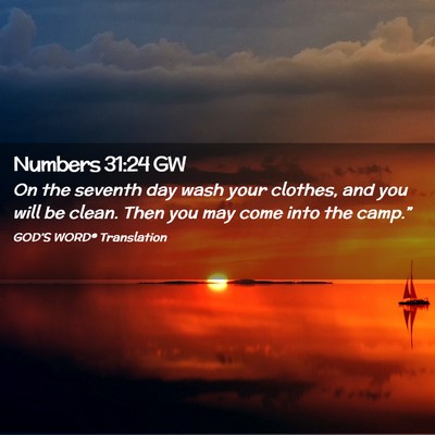 Picture 02 - Numbers 31:24 GW - On the seventh day wash your clothes, and you - Bible Verse Picture