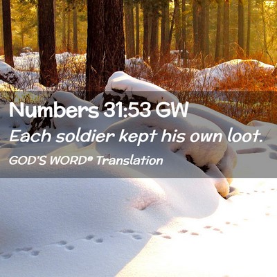 Picture 02 - Numbers 31:53 GW - Each soldier kept his own - Bible Verse Picture