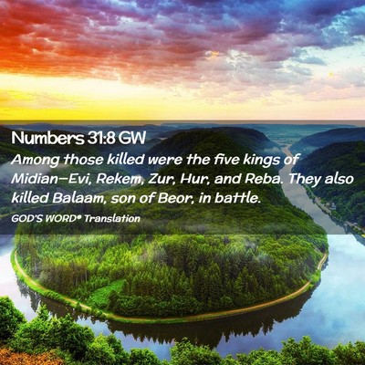 Picture 02 - Numbers 31:8 GW - Among those killed were the five kings of - Bible Verse Picture