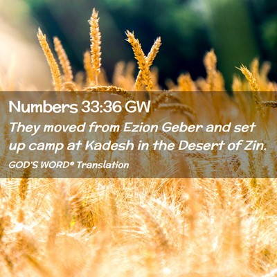 Picture 02 - Numbers 33:36 GW - They moved from Ezion Geber and set up camp at - Bible Verse Picture