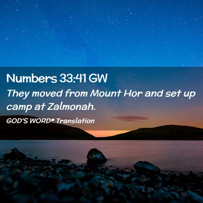 Picture 02 - Numbers 33:41 GW - They moved from Mount Hor and set up camp at - Bible Verse Picture
