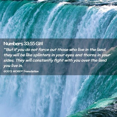 Picture 02 - Numbers 33:55 GW - “‘But if you do not force out those who live - Bible Verse Picture