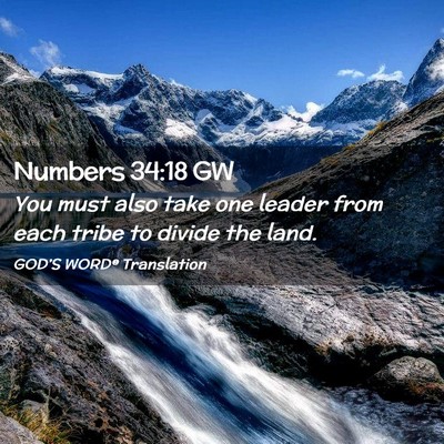 Picture 02 - Numbers 34:18 GW - You must also take one leader from each tribe to - Bible Verse Picture