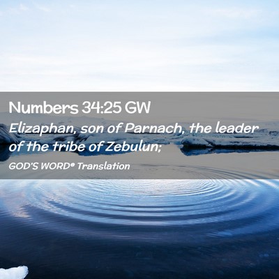 Picture 02 - Numbers 34:25 GW - Elizaphan, son of Parnach, the leader of the - Bible Verse Picture
