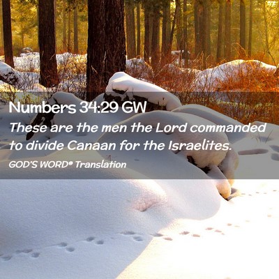 Picture 02 - Numbers 34:29 GW - These are the men the Lord commanded to divide - Bible Verse Picture