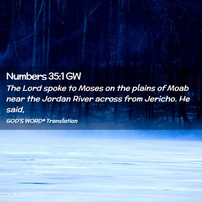 Picture 02 - Numbers 35:1 GW - The Lord spoke to Moses on the plains of Moab - Bible Verse Picture