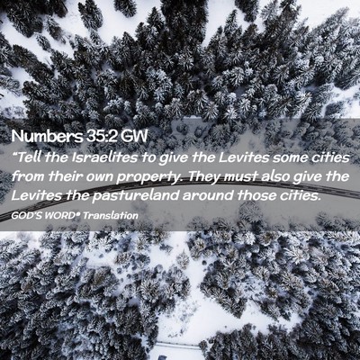 Picture 02 - Numbers 35:2 GW - “Tell the Israelites to give the Levites some - Bible Verse Picture