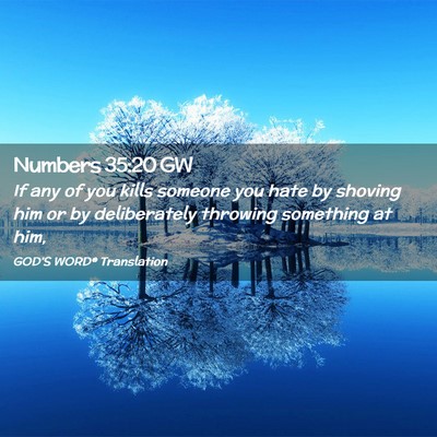 Picture 02 - Numbers 35:20 GW - If any of you kills someone you hate by shoving - Bible Verse Picture