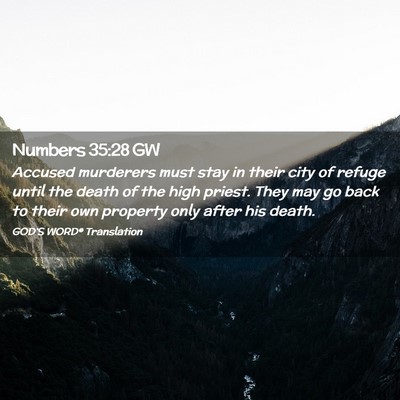Picture 02 - Numbers 35:28 GW - Accused murderers must stay in their city of - Bible Verse Picture