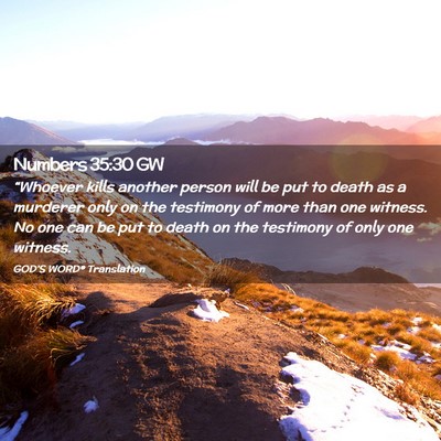 Picture 02 - Numbers 35:30 GW - “Whoever kills another person will be put to - Bible Verse Picture