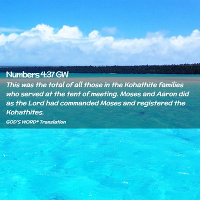 Picture 02 - Numbers 4:37 GW - This was the total of all those in the Kohathite - Bible Verse Picture
