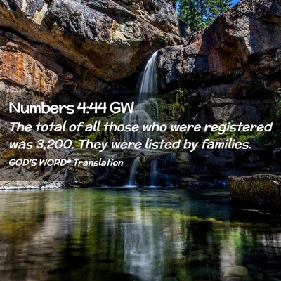 Picture 02 - Numbers 4:44 GW - The total of all those who were registered was - Bible Verse Picture