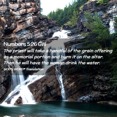 Picture 02 - Numbers 5:26 GW - The priest will take a handful of the grain - Bible Verse Picture
