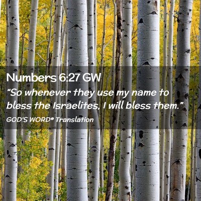 Picture 02 - Numbers 6:27 GW - “So whenever they use my name to bless the - Bible Verse Picture