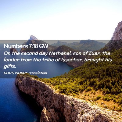 Picture 02 - Numbers 7:18 GW - On the second day Nethanel, son of Zuar, the - Bible Verse Picture