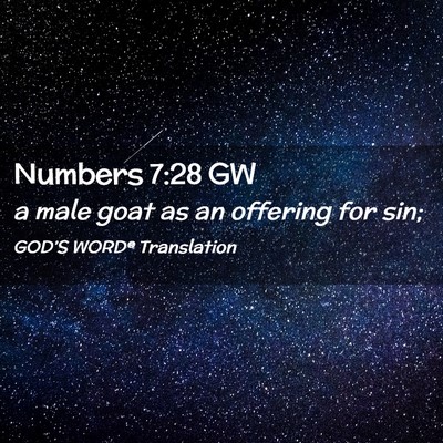 Picture 02 - Numbers 7:28 GW - a male goat as an offering for - Bible Verse Picture