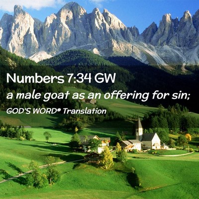 Picture 02 - Numbers 7:34 GW - a male goat as an offering for - Bible Verse Picture