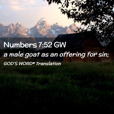 Picture 02 - Numbers 7:52 GW - a male goat as an offering for - Bible Verse Picture