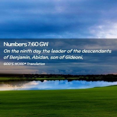 Picture 02 - Numbers 7:60 GW - On the ninth day the leader of the descendants of - Bible Verse Picture