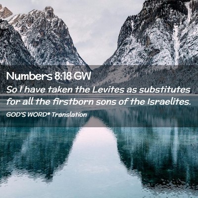 Picture 02 - Numbers 8:18 GW - So I have taken the Levites as substitutes for - Bible Verse Picture