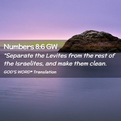 Picture 02 - Numbers 8:6 GW - “Separate the Levites from the rest of the - Bible Verse Picture