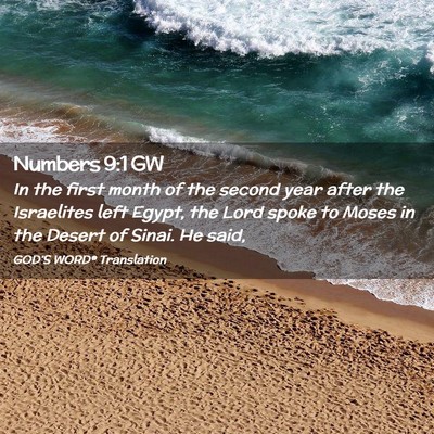 Picture 02 - Numbers 9:1 GW - In the first month of the second year after the - Bible Verse Picture