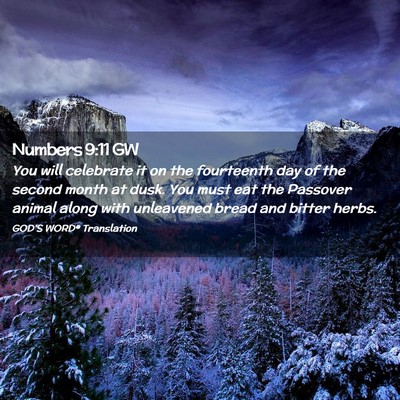 Picture 02 - Numbers 9:11 GW - You will celebrate it on the fourteenth day of - Bible Verse Picture