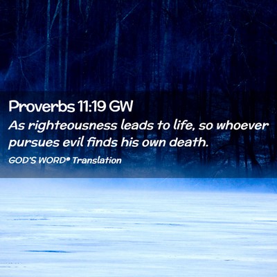 Picture 02 - Proverbs 11:19 GW - As righteousness leads to life, so whoever - Bible Verse Picture