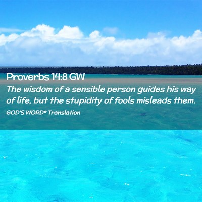 Picture 02 - Proverbs 14:8 GW - The wisdom of a sensible person guides his way of - Bible Verse Picture