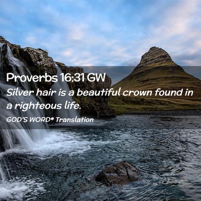 Picture 02 - Proverbs 16:31 GW - Silver hair is a beautiful crown found in a - Bible Verse Picture