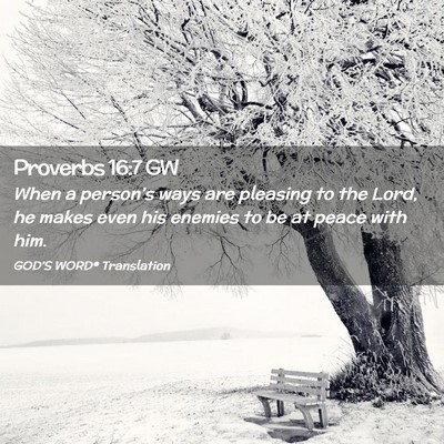 Picture 02 - Proverbs 16:7 GW - When a person’s ways are pleasing to the Lord, - Bible Verse Picture