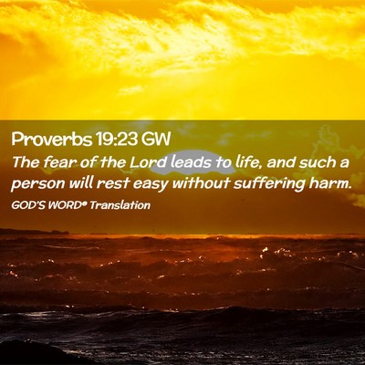 Picture 02 - Proverbs 19:23 GW - The fear of the Lord leads to life, and such a - Bible Verse Picture