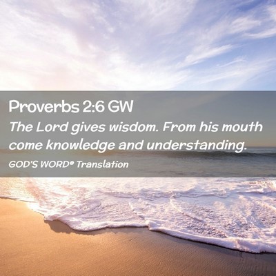 Picture 02 - Proverbs 2:6 GW - The Lord gives wisdom. From his mouth come - Bible Verse Picture