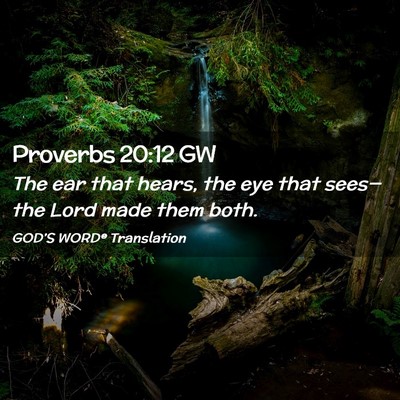 Picture 02 - Proverbs 20:12 GW - The ear that hears, the eye that sees— the Lord - Bible Verse Picture