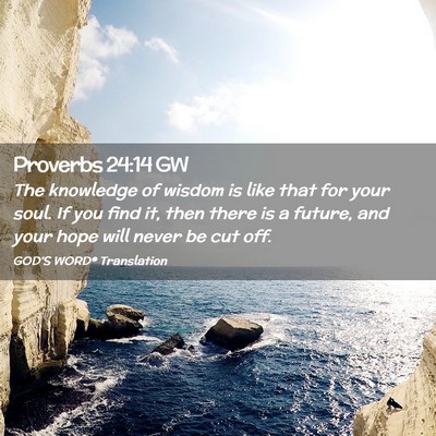 Picture 02 - Proverbs 24:14 GW - The knowledge of wisdom is like that for your - Bible Verse Picture