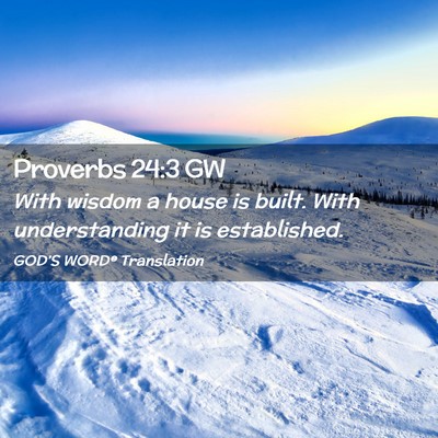 Picture 02 - Proverbs 24:3 GW - With wisdom a house is built. With understanding - Bible Verse Picture