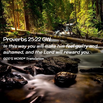 Picture 02 - Proverbs 25:22 GW - In this way you will make him feel guilty and - Bible Verse Picture