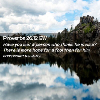 Picture 02 - Proverbs 26:12 GW - Have you met a person who thinks he is wise? - Bible Verse Picture