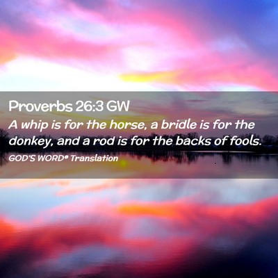 Picture 02 - Proverbs 26:3 GW - A whip is for the horse, a bridle is for the - Bible Verse Picture