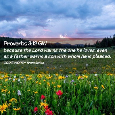 Picture 02 - Proverbs 3:12 GW - because the Lord warns the one he loves, even as - Bible Verse Picture
