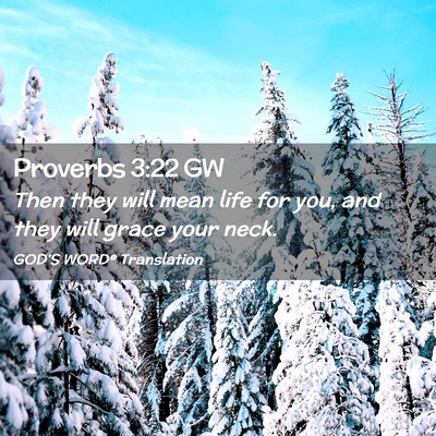 Picture 02 - Proverbs 3:22 GW - Then they will mean life for you, and they will - Bible Verse Picture