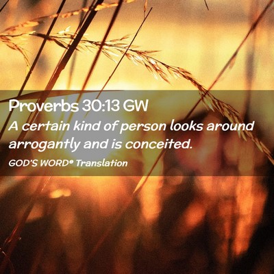 Picture 02 - Proverbs 30:13 GW - A certain kind of person looks around arrogantly - Bible Verse Picture