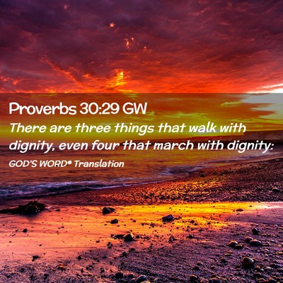 Picture 02 - Proverbs 30:29 GW - There are three things that walk with dignity, - Bible Verse Picture
