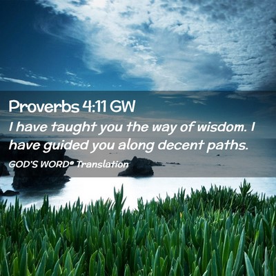 Picture 02 - Proverbs 4:11 GW - I have taught you the way of wisdom. I have - Bible Verse Picture